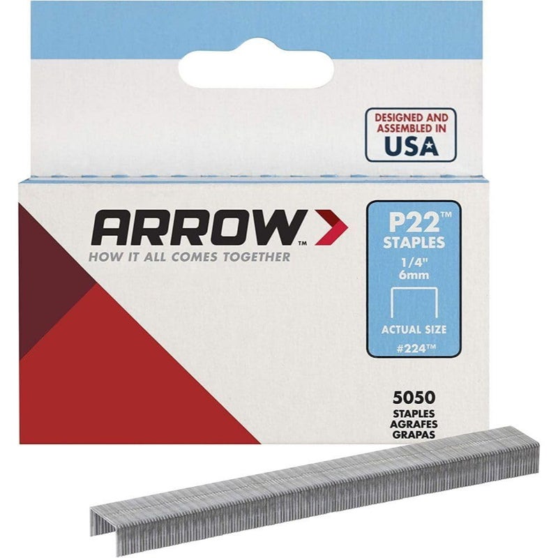 Arrow Fastener Arrow P22 Staples #224-1/4 Inch 6 mm for Staplers - Fastener Staples - 6-pack - 30,300 TOTAL STAPLES - Image 1